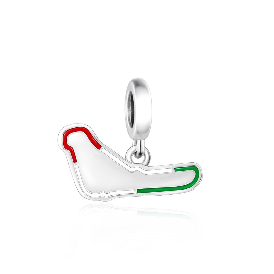 Amarante Jewelry Monza Race Track with Italian Flag Colors Dangle Charm
