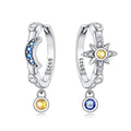 Amarante Jewelry Moon & Star Celestial Charm Hoops