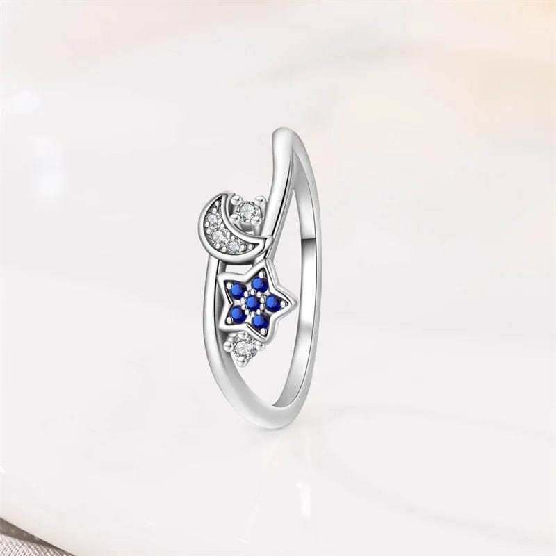 Amarante Jewelry Moon & Star Crystal Ring