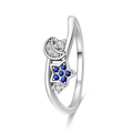 Amarante Jewelry Moon & Star Crystal Ring