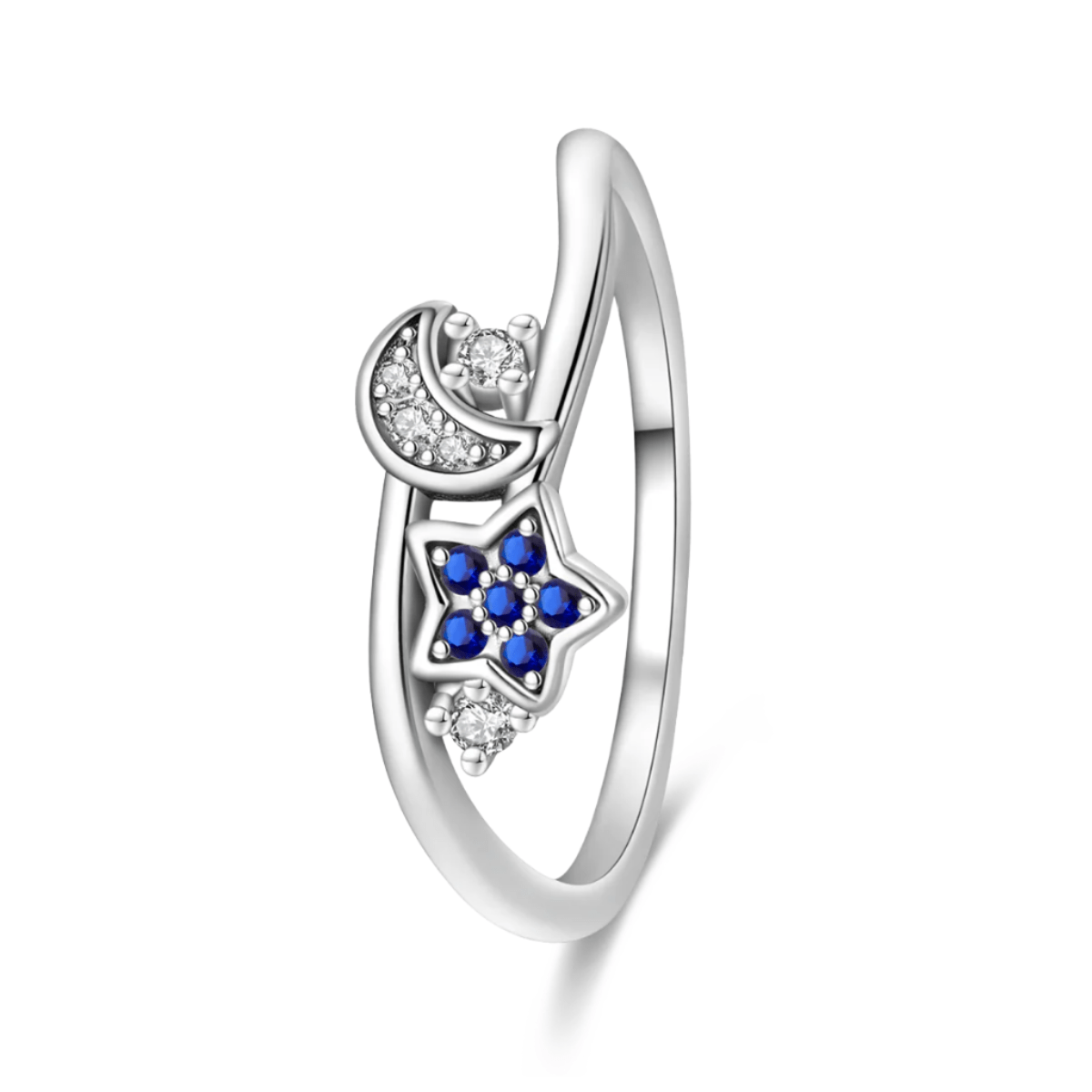 Amarante Jewelry Moon & Star Crystal Ring