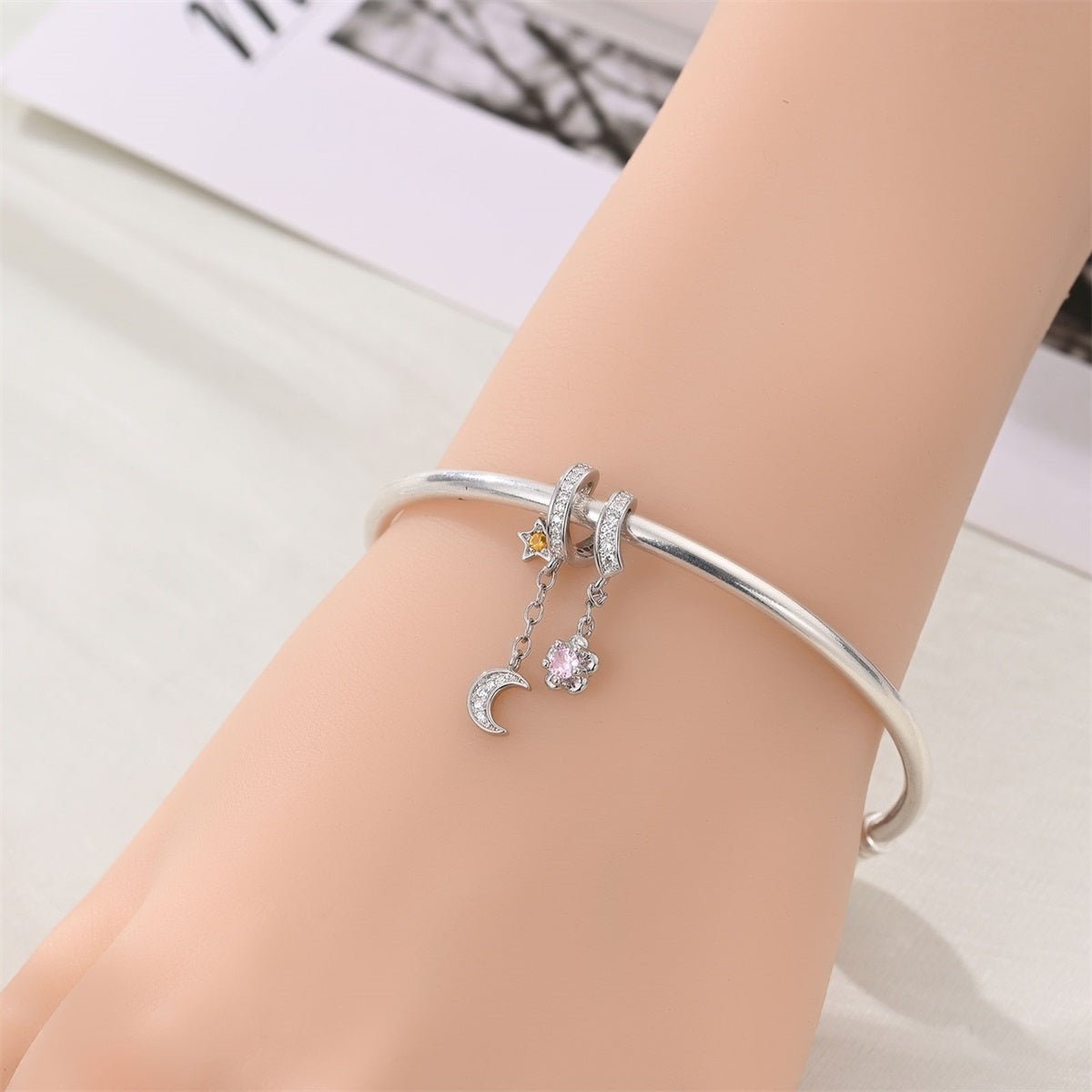 Amarante Jewelry Moon, Star & Flower Dangle Charm