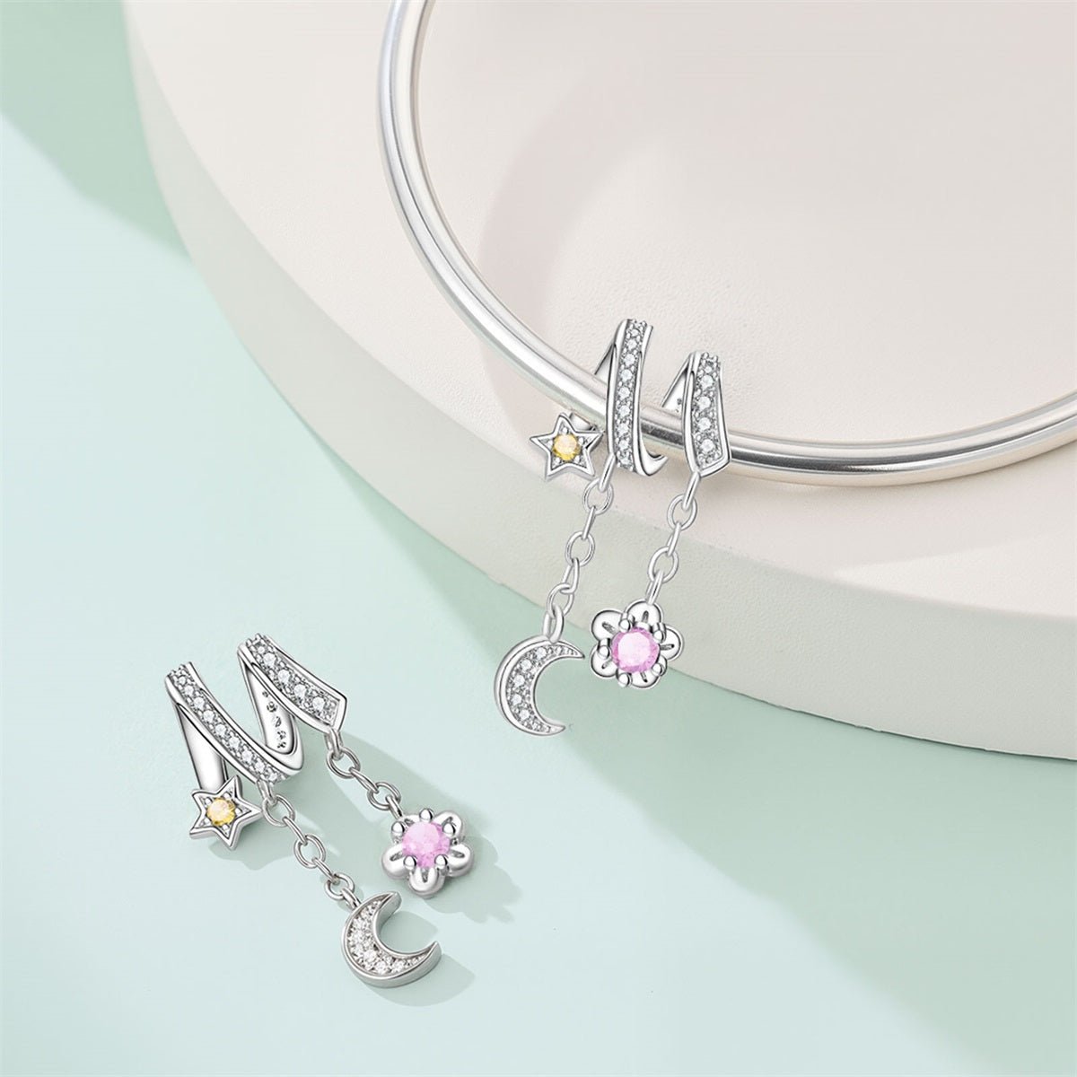 Amarante Jewelry Moon, Star & Flower Dangle Charm