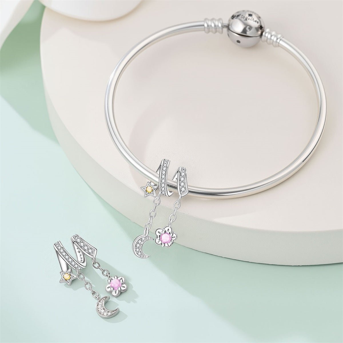 Amarante Jewelry Moon, Star & Flower Dangle Charm