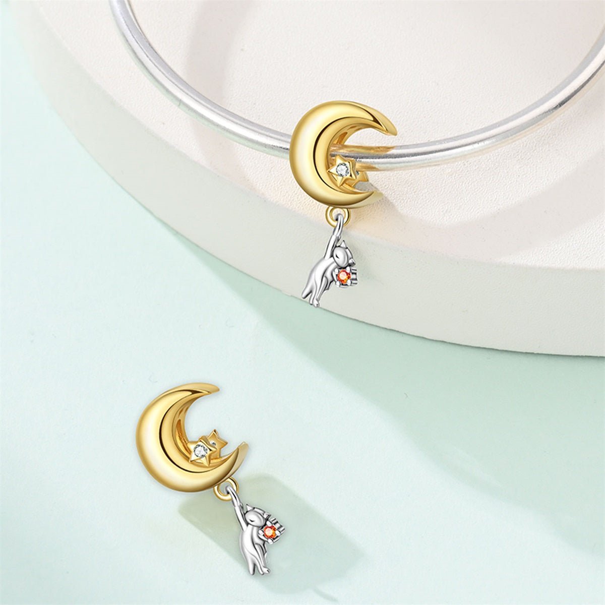 Amarante Jewelry Moonlight Cat Dangle Charm