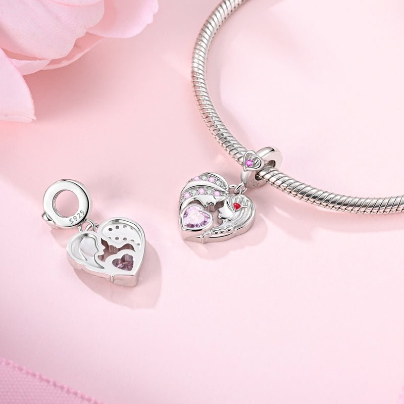 Amarante Jewelry Mother & Daughter Heart Dangle Charm
