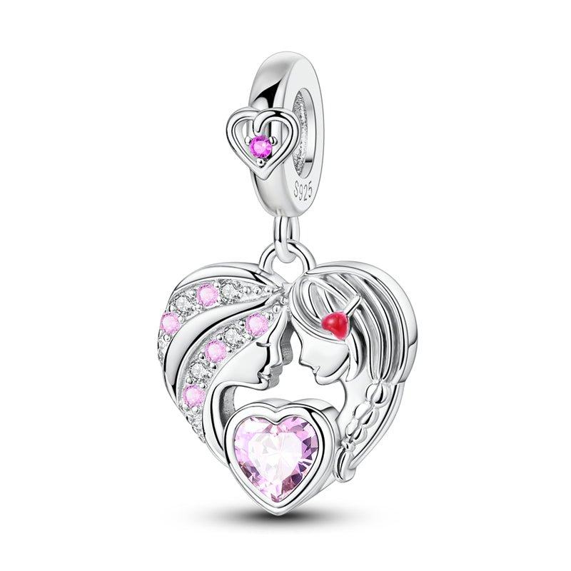 Amarante Jewelry Mother & Daughter Heart Dangle Charm