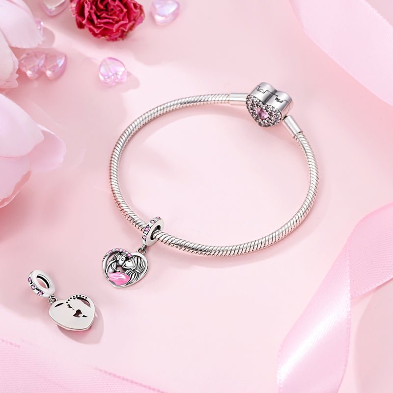 Amarante Jewelry Mother & Daughter Love Heart Dangle Charm