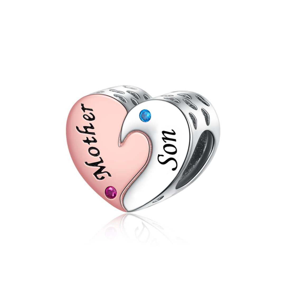 Amarante Jewelry Mother & Son Yin Yang Heart Charm