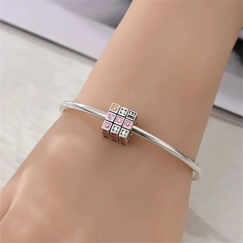Amarante Jewelry Moveable Love Puzzle Cube Charm