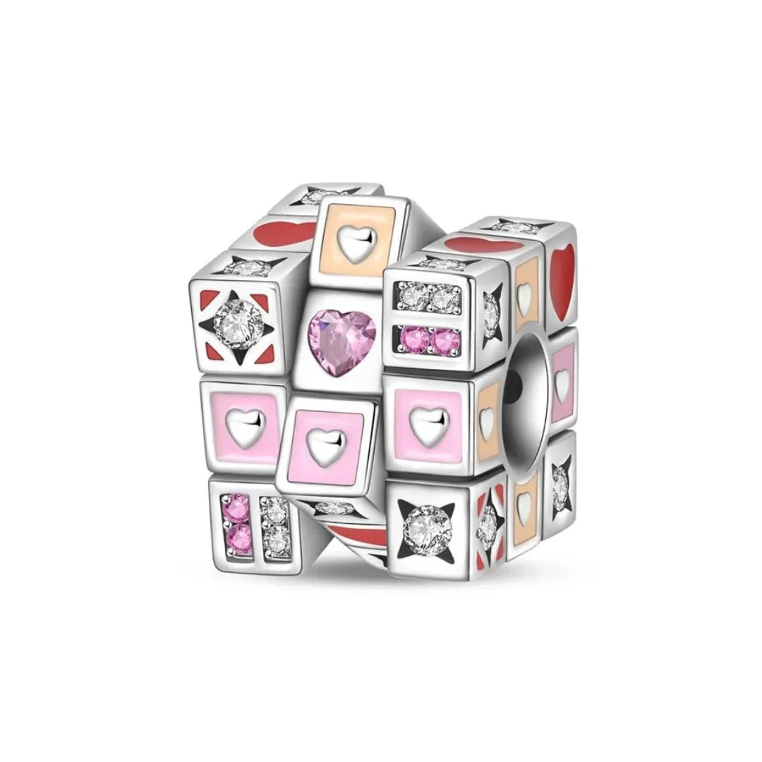 Amarante Jewelry Moveable Love Puzzle Cube Charm
