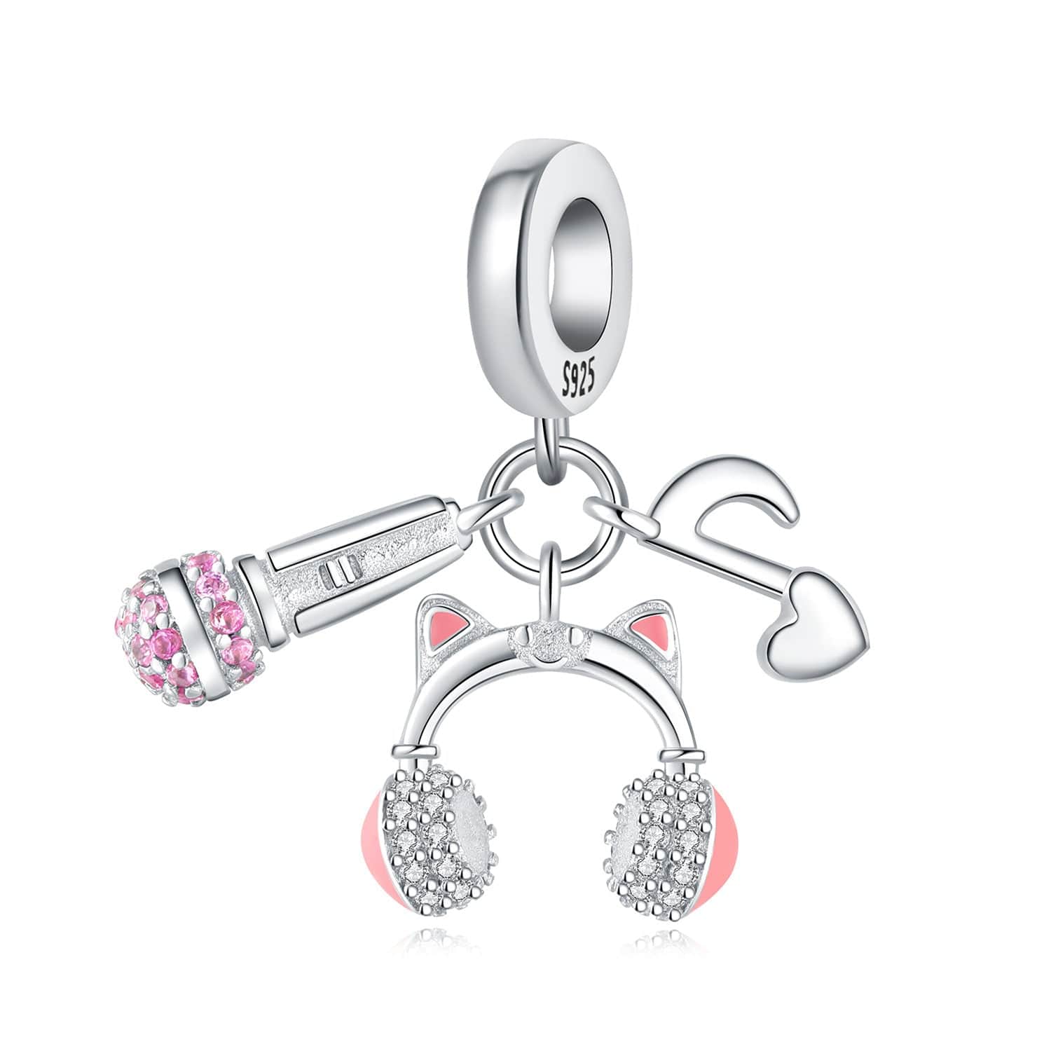 Amarante Jewelry Music Lover Headphone Triple Dangle Charm