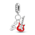 Amarante Jewelry Musical Note & Red Guittar Dangle Charm