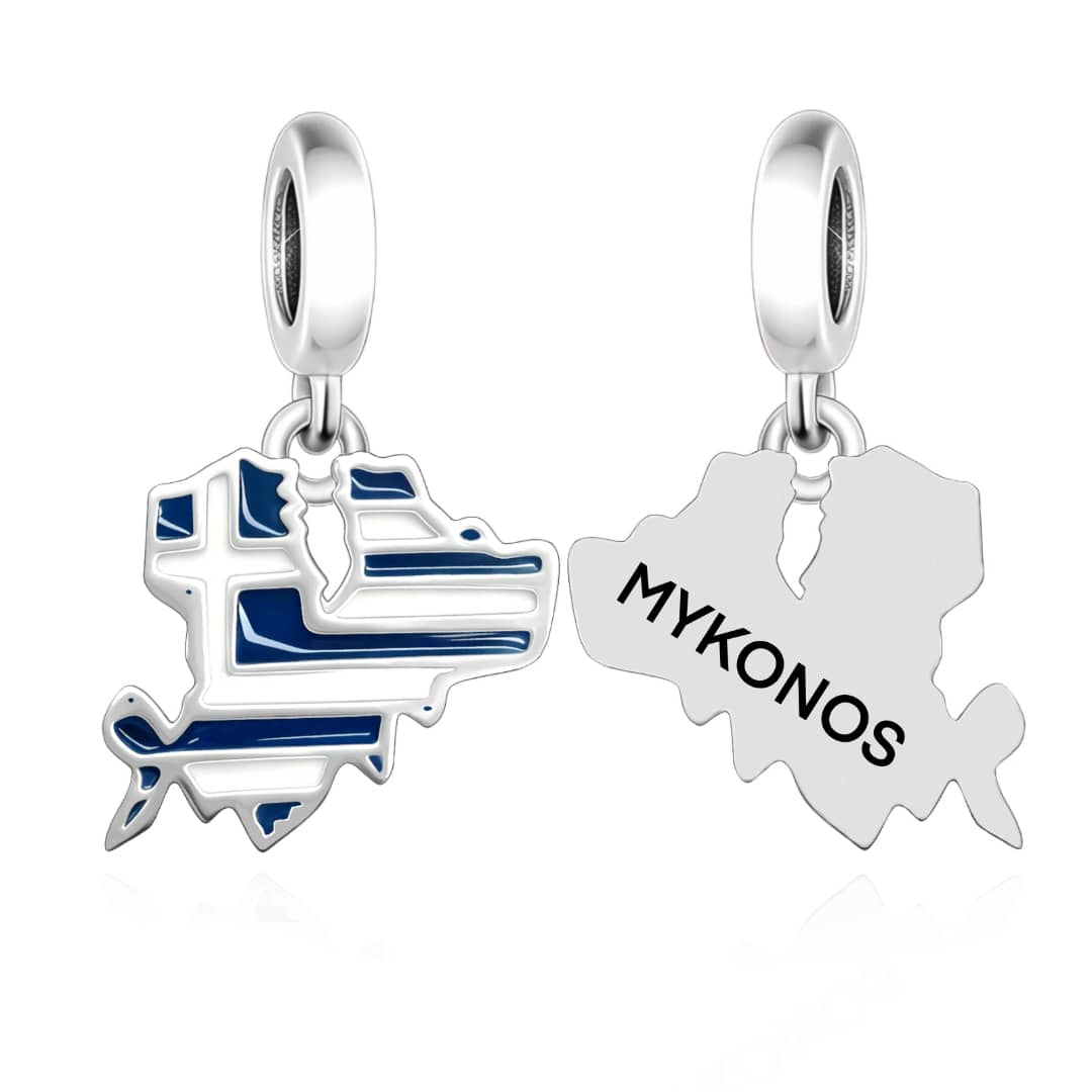 Amarante Jewelry Mykonos Island Flag Dangle Charm