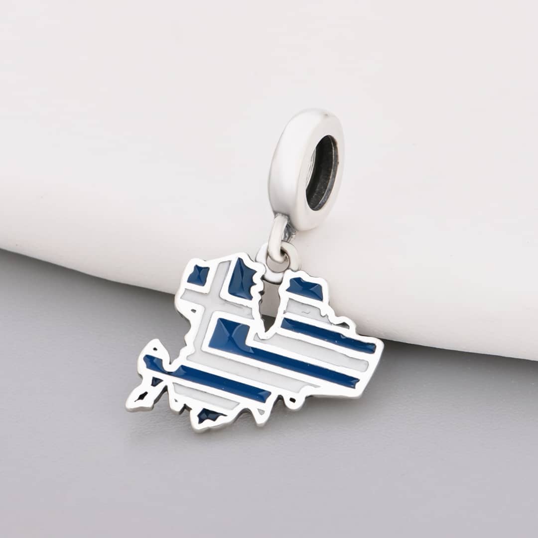 Amarante Jewelry Mykonos Island Flag Dangle Charm