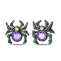 Amarante Jewelry Mystic Spider Earrings with Purple and Green Gemstones