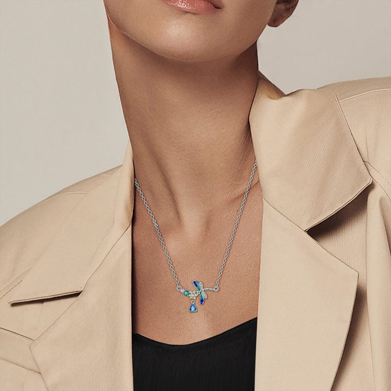 Amarante Jewelry Mystical Dragonfly Crystal Necklace