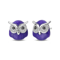 Amarante Jewelry Mystical Night Owl Crystal Stud Earrings