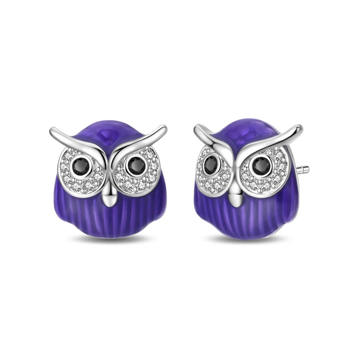 Amarante Jewelry Mystical Night Owl Crystal Stud Earrings