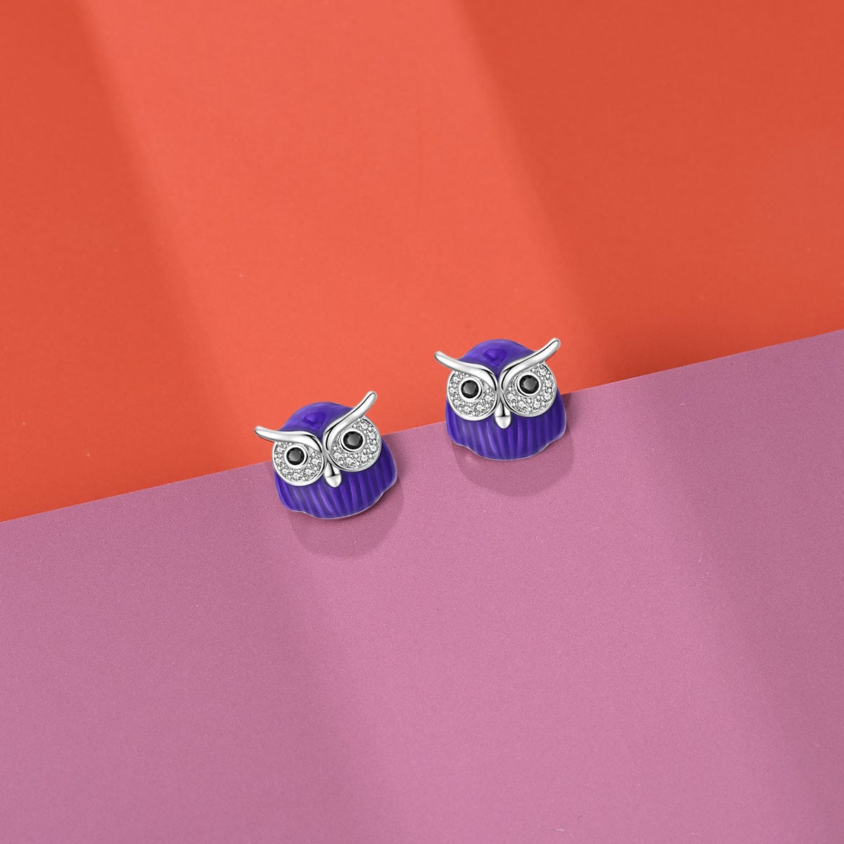 Amarante Jewelry Mystical Night Owl Crystal Stud Earrings