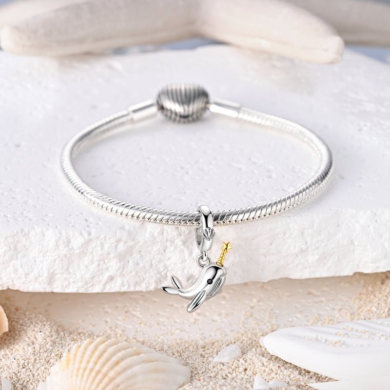 Amarante Jewelry Narwhal with Star Horn Dangle Charm