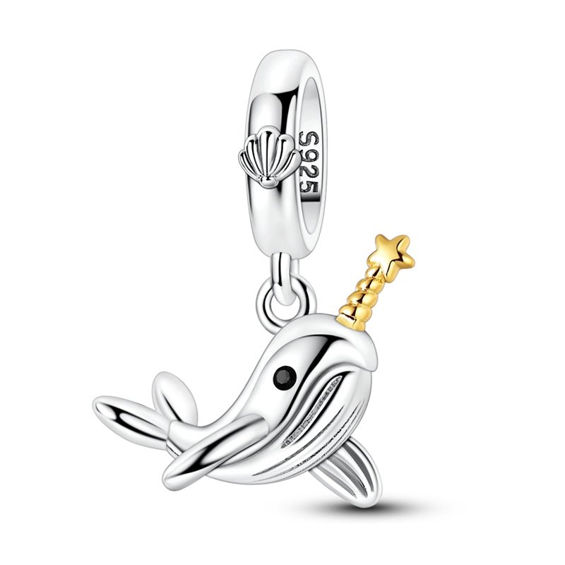 Amarante Jewelry Narwhal with Star Horn Dangle Charm
