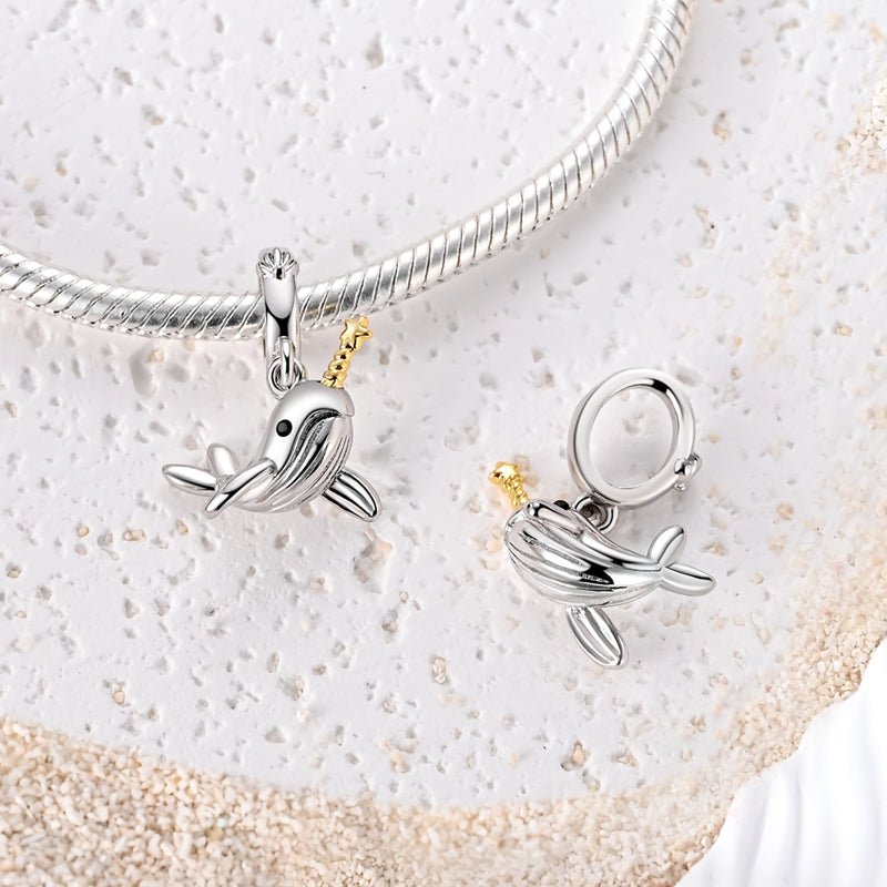 Amarante Jewelry Narwhal with Star Horn Dangle Charm