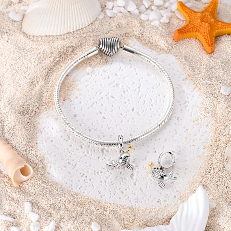 Amarante Jewelry Narwhal with Star Horn Dangle Charm