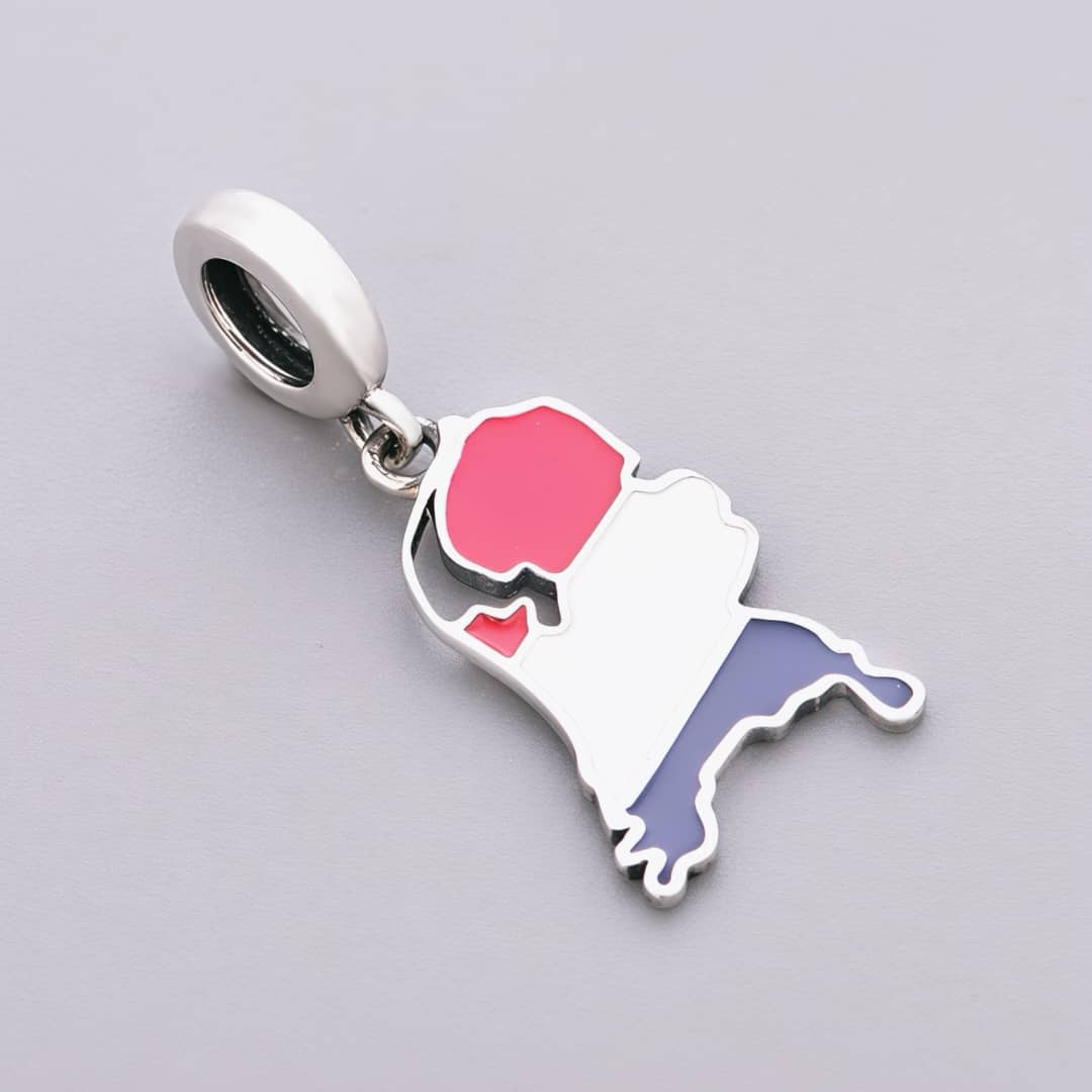Amarante Jewelry Netherlands Map Flag Dangle Charm