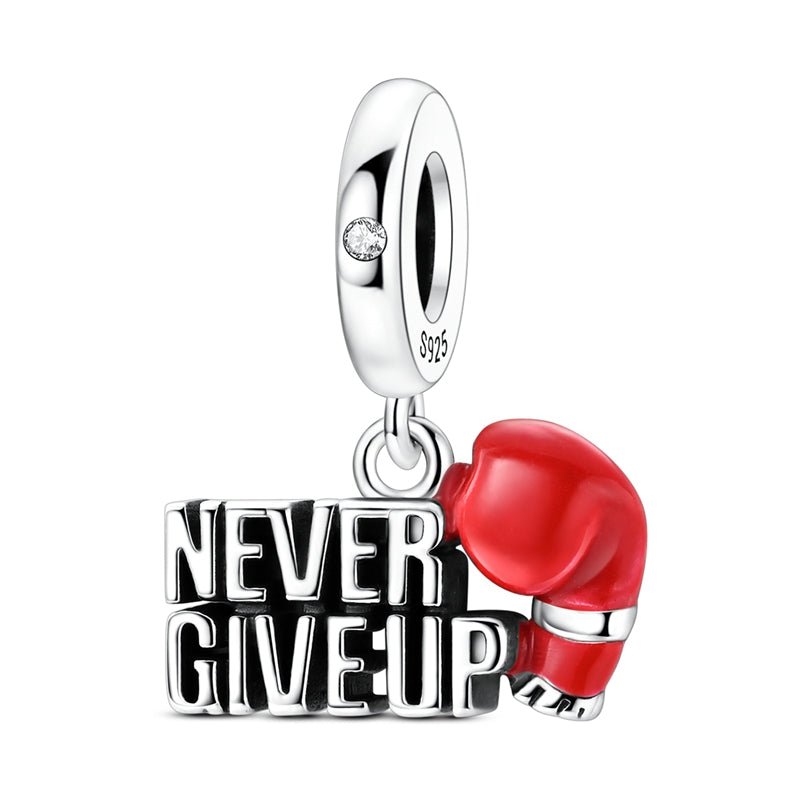 Amarante Jewelry “Never Give Up” Boxing Glove Dangle Charm