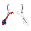 Amarante Jewelry Norway Map Flag Dangle Charm