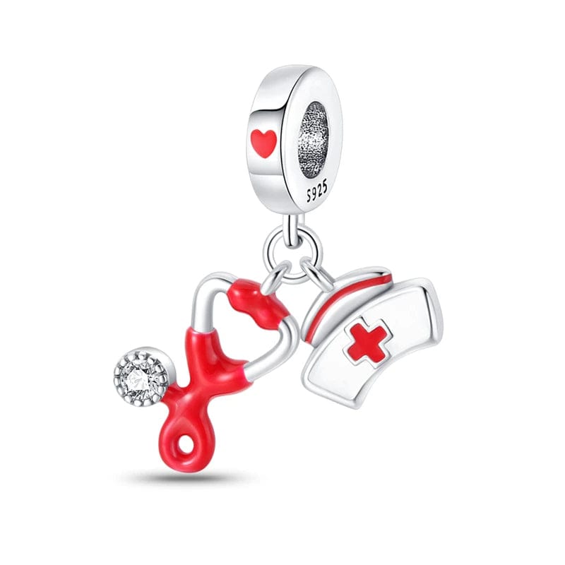 Amarante Jewelry Nurse's Heart, Stethoscope and Cap Charm