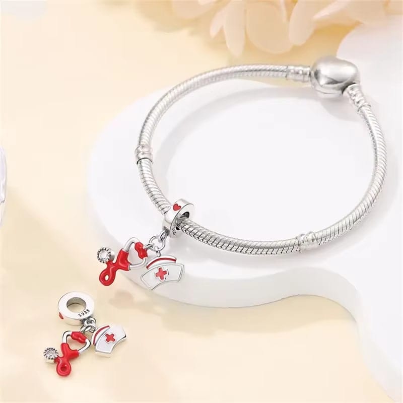 Amarante Jewelry Nurse's Heart, Stethoscope and Cap Charm