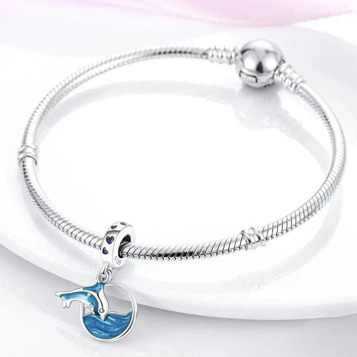 Amarante Jewelry Ocean Blue Dolphin and Sea Dangle Charm