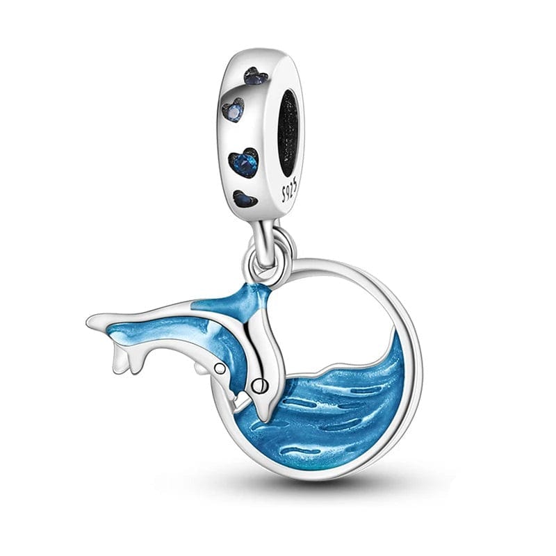Amarante Jewelry Ocean Blue Dolphin and Sea Dangle Charm