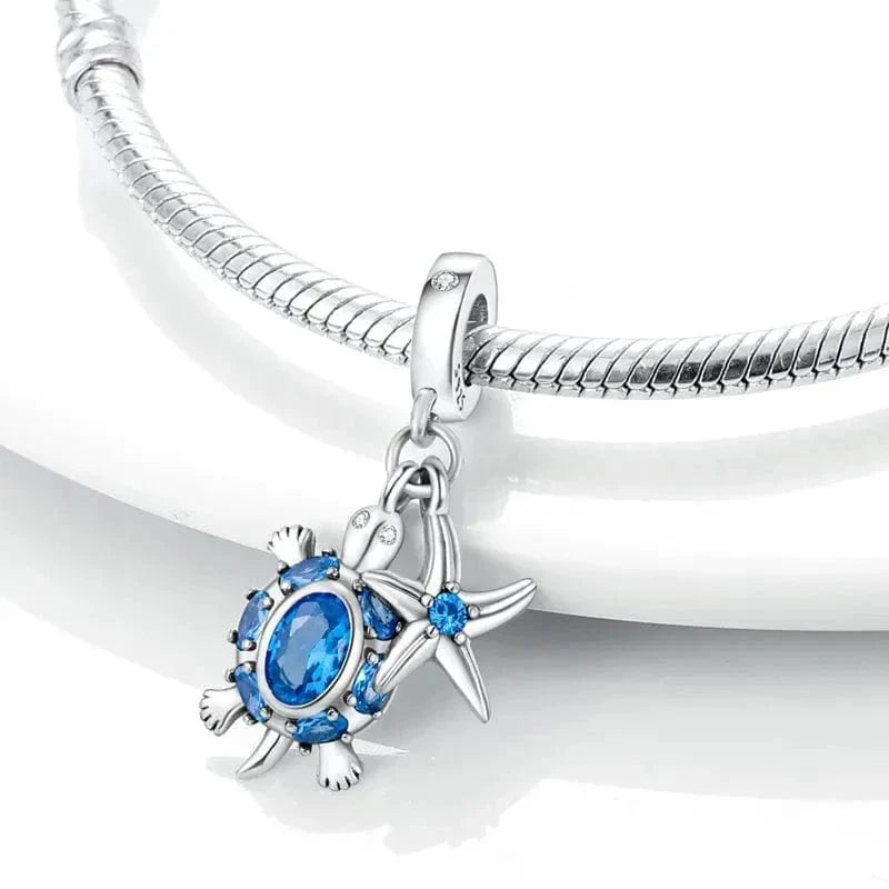 Amarante Jewelry Ocean Blue Turtle and Star Dangle Charm