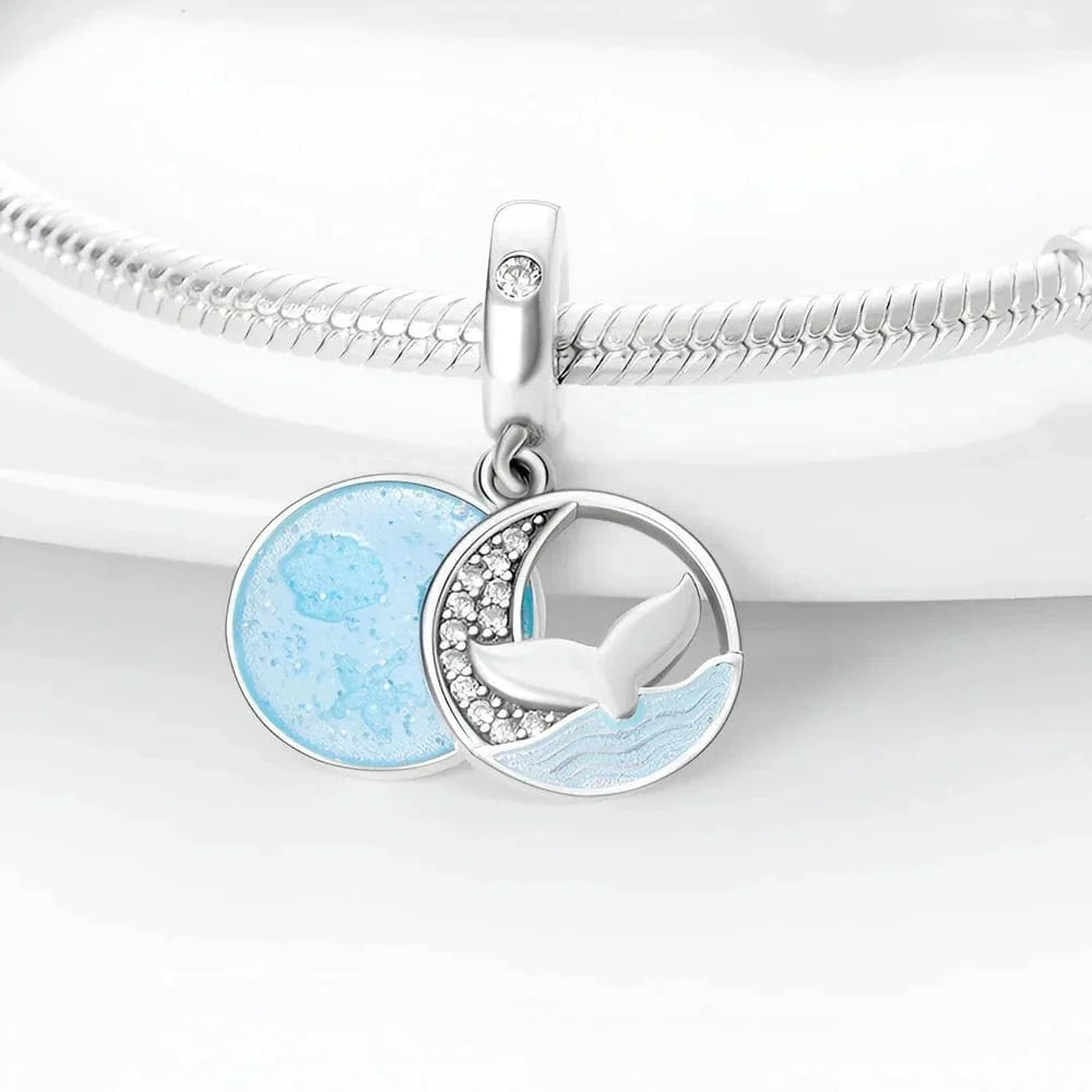 Amarante Jewelry Ocean Blue Whale Tail Dangle Charm