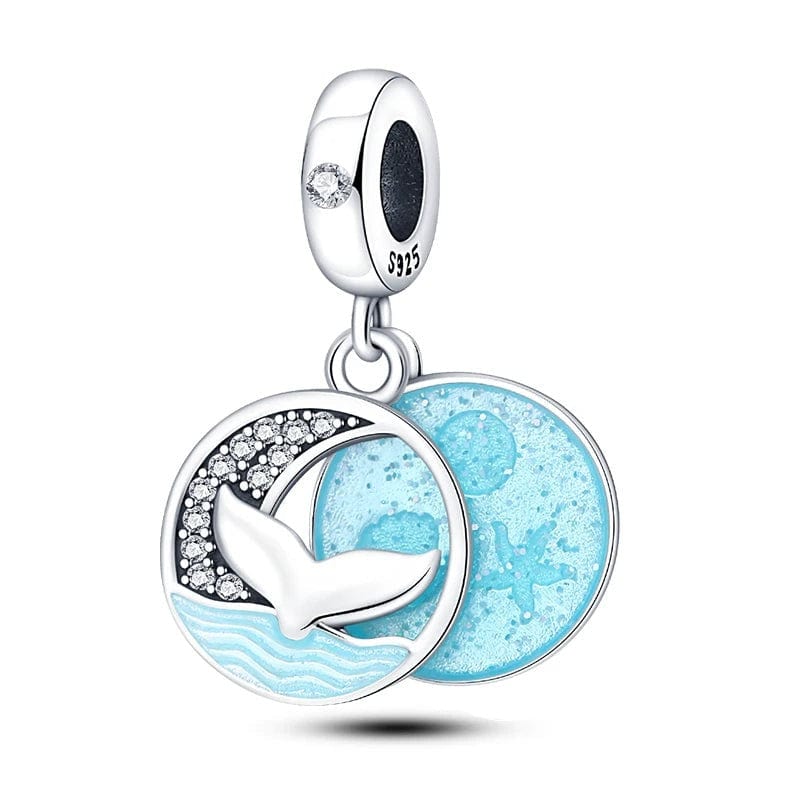 Amarante Jewelry Ocean Blue Whale Tail Dangle Charm