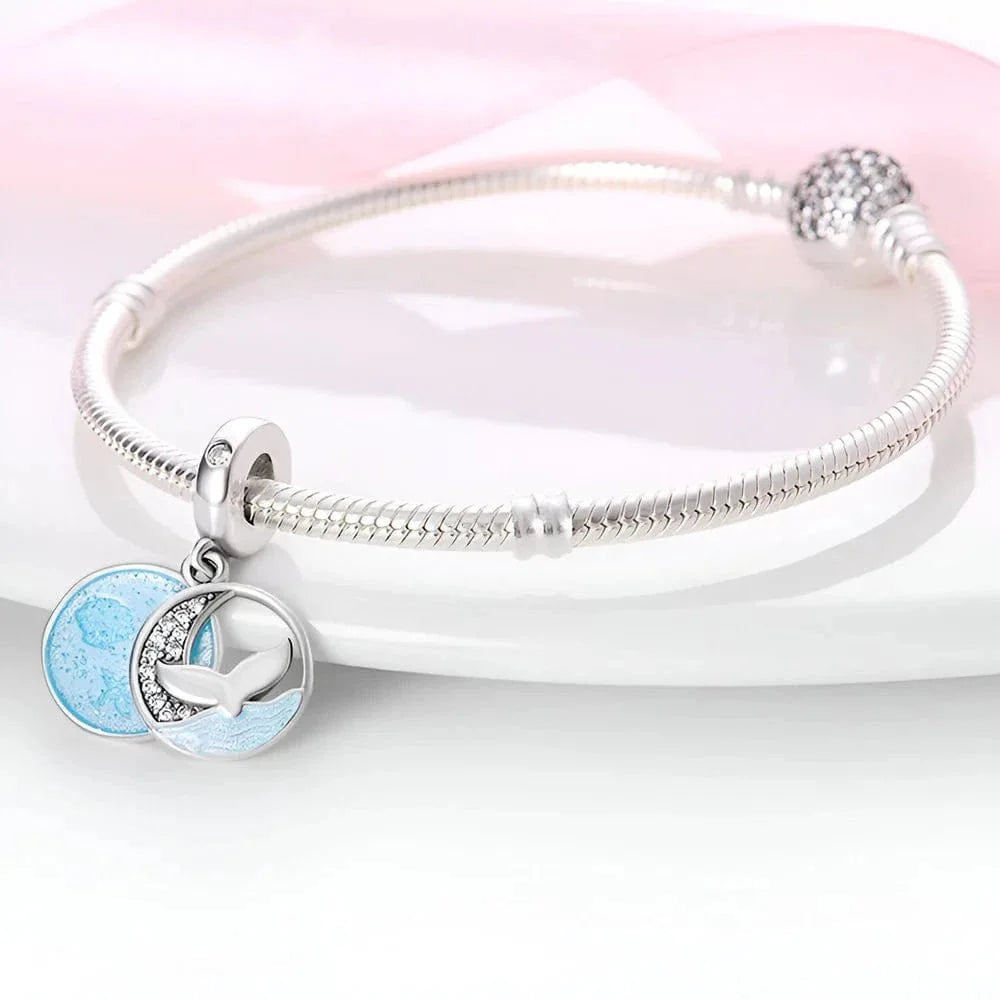 Amarante Jewelry Ocean Blue Whale Tail Dangle Charm