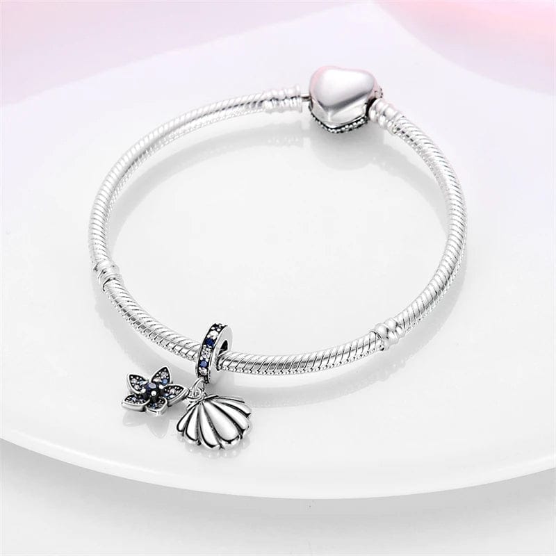 Amarante Jewelry Ocean Clam Shell Flower Dangle Charm
