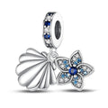 Amarante Jewelry Ocean Clam Shell Flower Dangle Charm