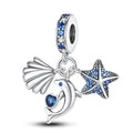 Amarante Jewelry Ocean Fish Starfish and Seashell Triple Dangle Charm