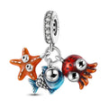 Amarante Jewelry Ocean Octopus Fish and Starfish Triple Dangle Charm