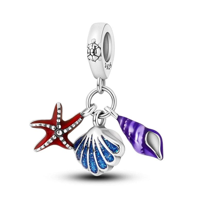 Amarante Jewelry Ocean Seashell Starfish Triple Dangle Charm
