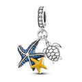 Amarante Jewelry Ocean Starfish and Turtle Triple Dangle Charm