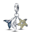 Amarante Jewelry Ocean Whale Tail and Starfish Triple Dangle Charm