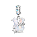 Amarante Jewelry Opal Bunny with Blue Crystal Accents Dangle Charm