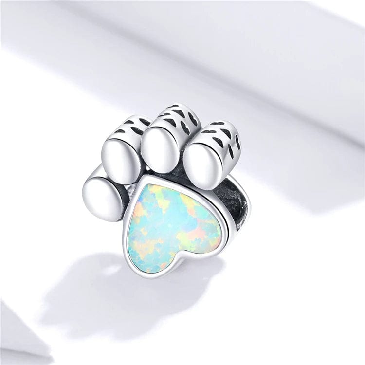 Amarante Jewelry Opal Heart Paw Print Charm