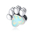 Amarante Jewelry Opal Heart Paw Print Charm