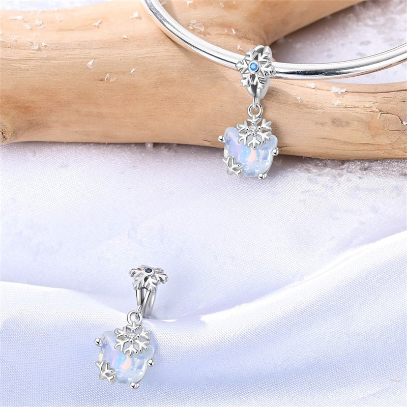 Amarante Jewelry Opal Snowflake Cat Dangle Charm